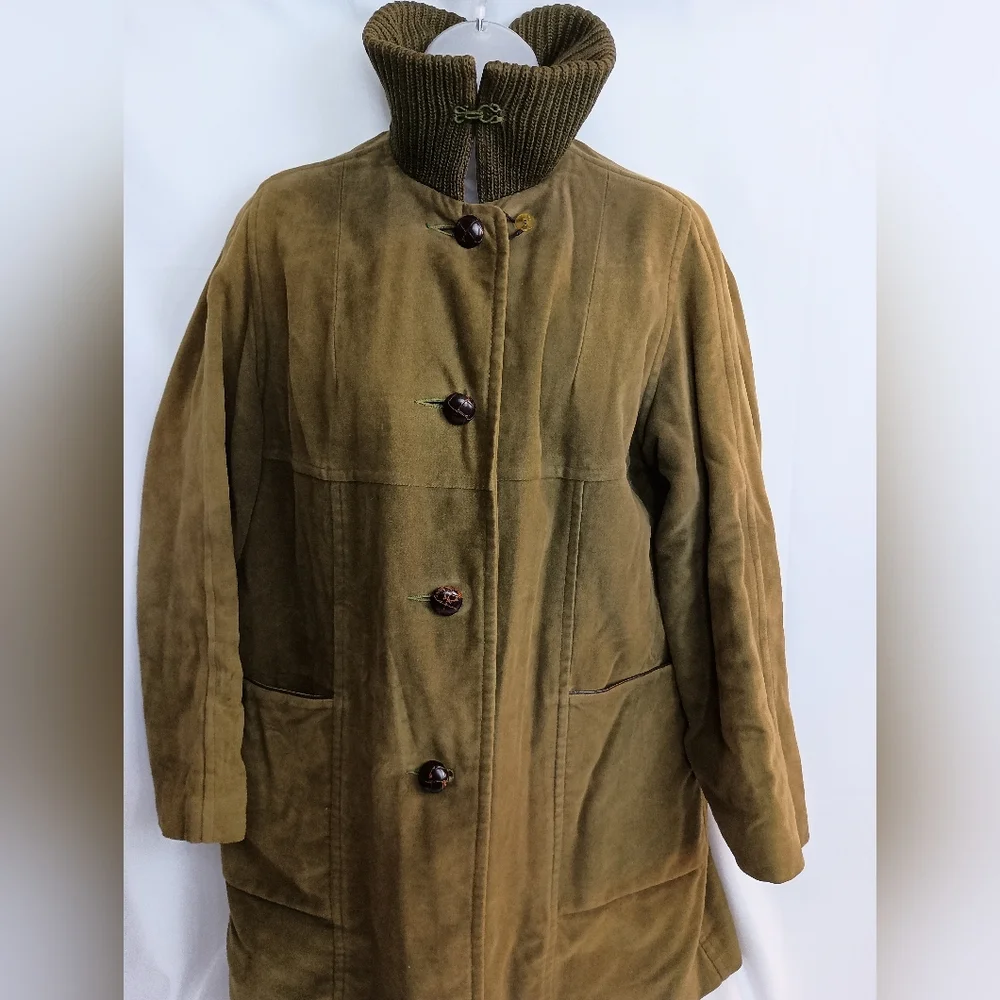 vintage utility chore barn suede warm sherpa winter Brown Jacket size‎ Large